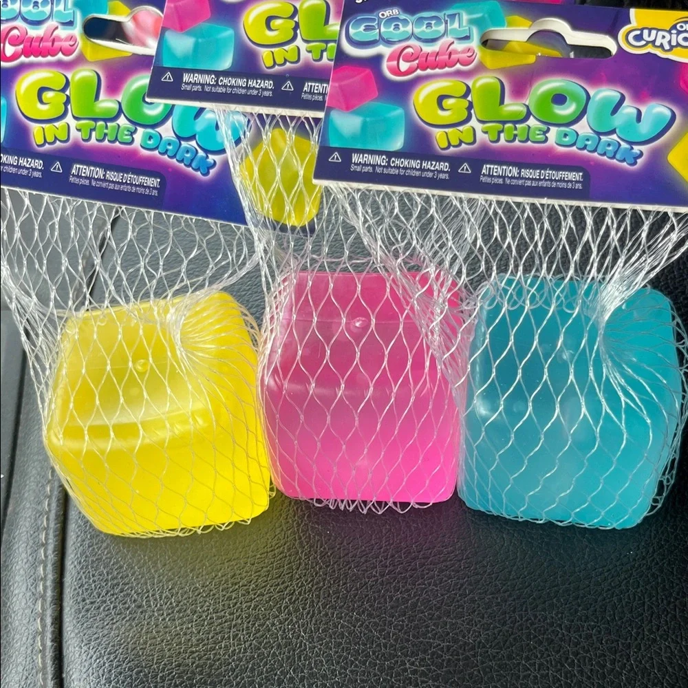 Cool Cube Glow in the Dark Party Cubes - Pink, Yellow, Teal